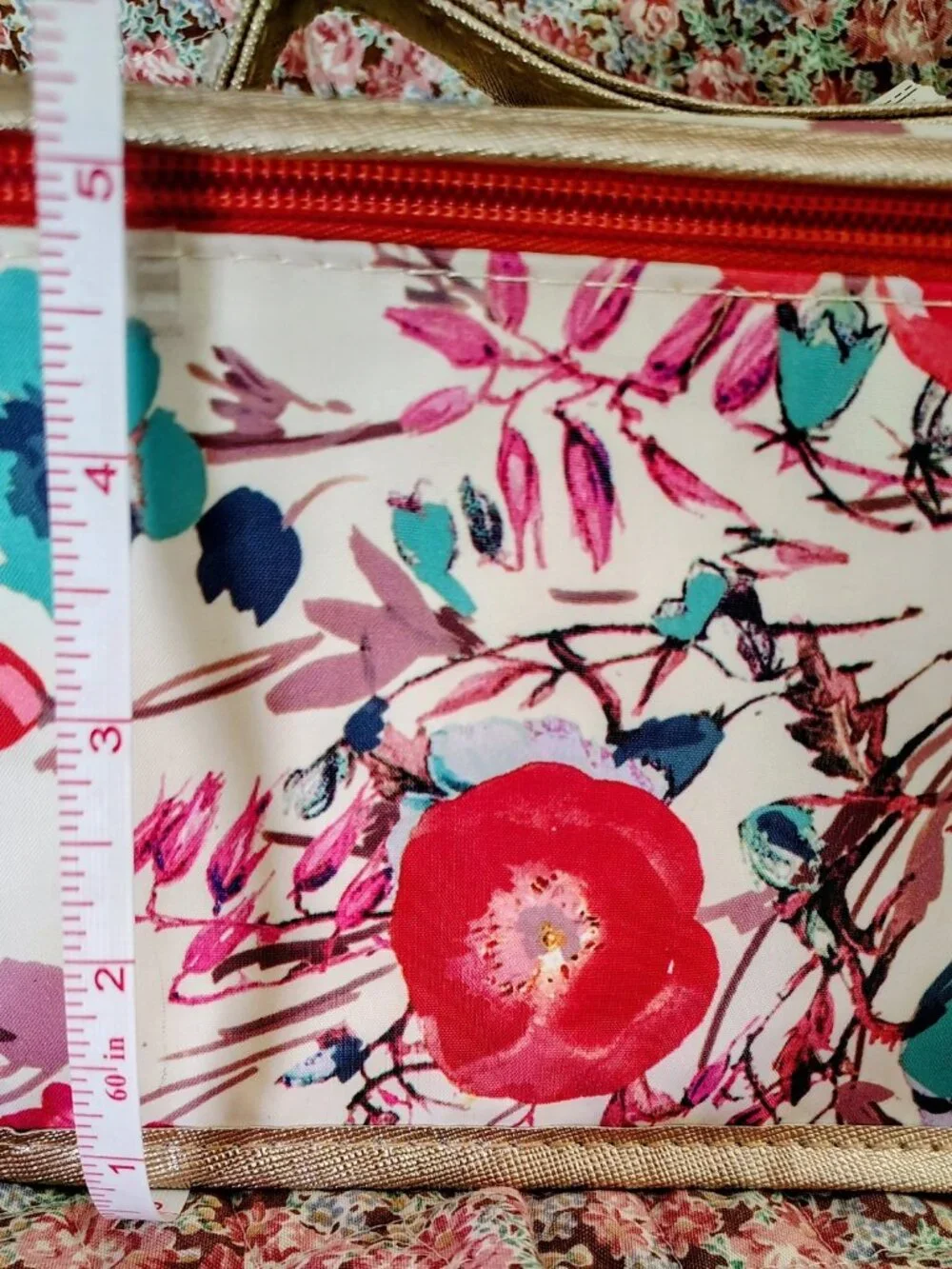 NWT Primrose Hill London Travel Cosmetics Tote Bag w/Handle Flowers/Poppies